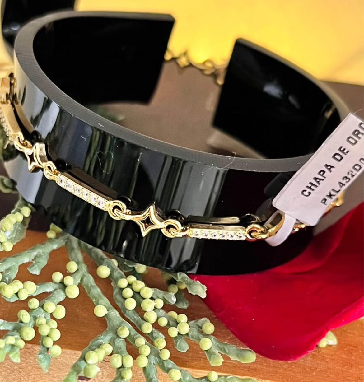 Pulsera en Chapa de Oro 18k con Zirconias