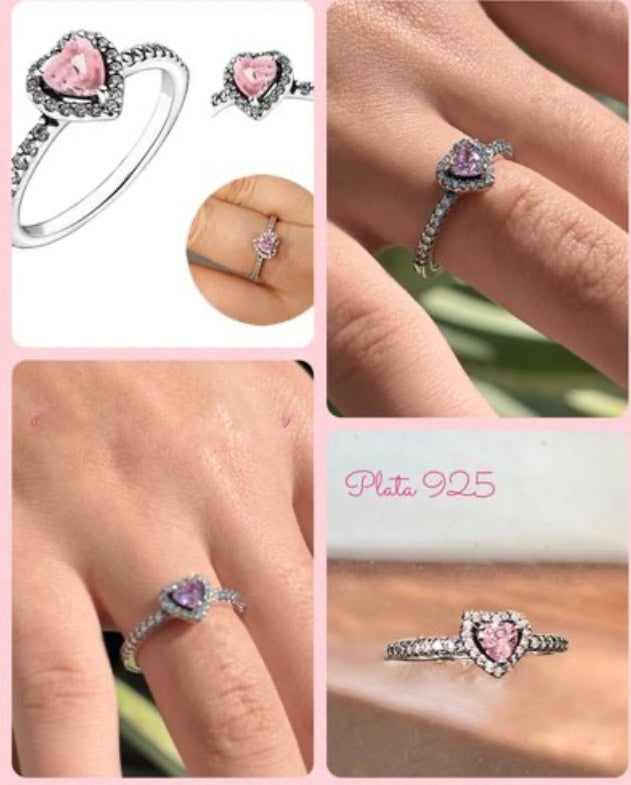 Anillo de Plata 925 con Zirconias modelo Corazón