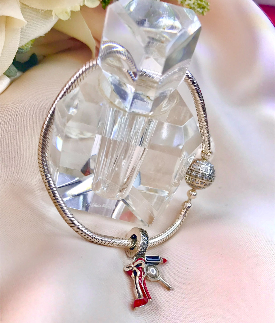 Pulsera de Plata 925 con Zirconias para Dijes