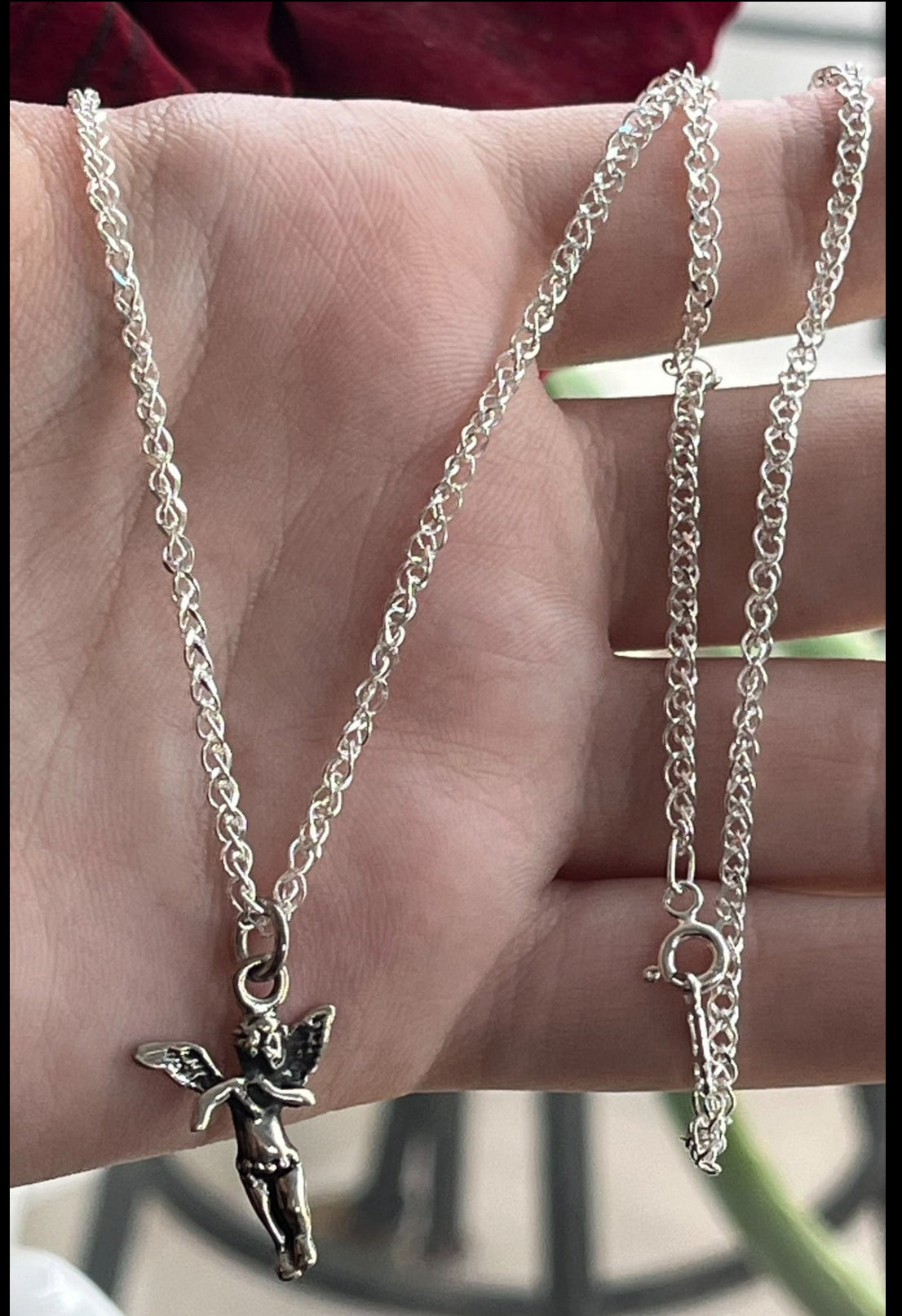 Dije y Cadena de Plata 925 modelo Ángel