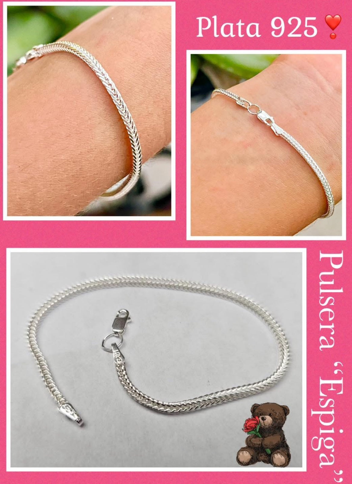 Pulsera de Plata 925 modelo Espiga