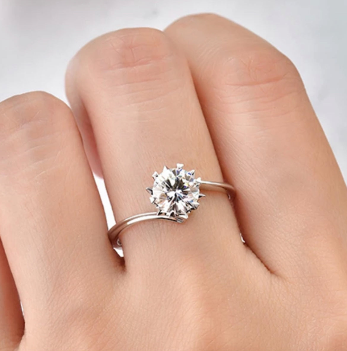 Anillo de Plata 925 con Moissanita