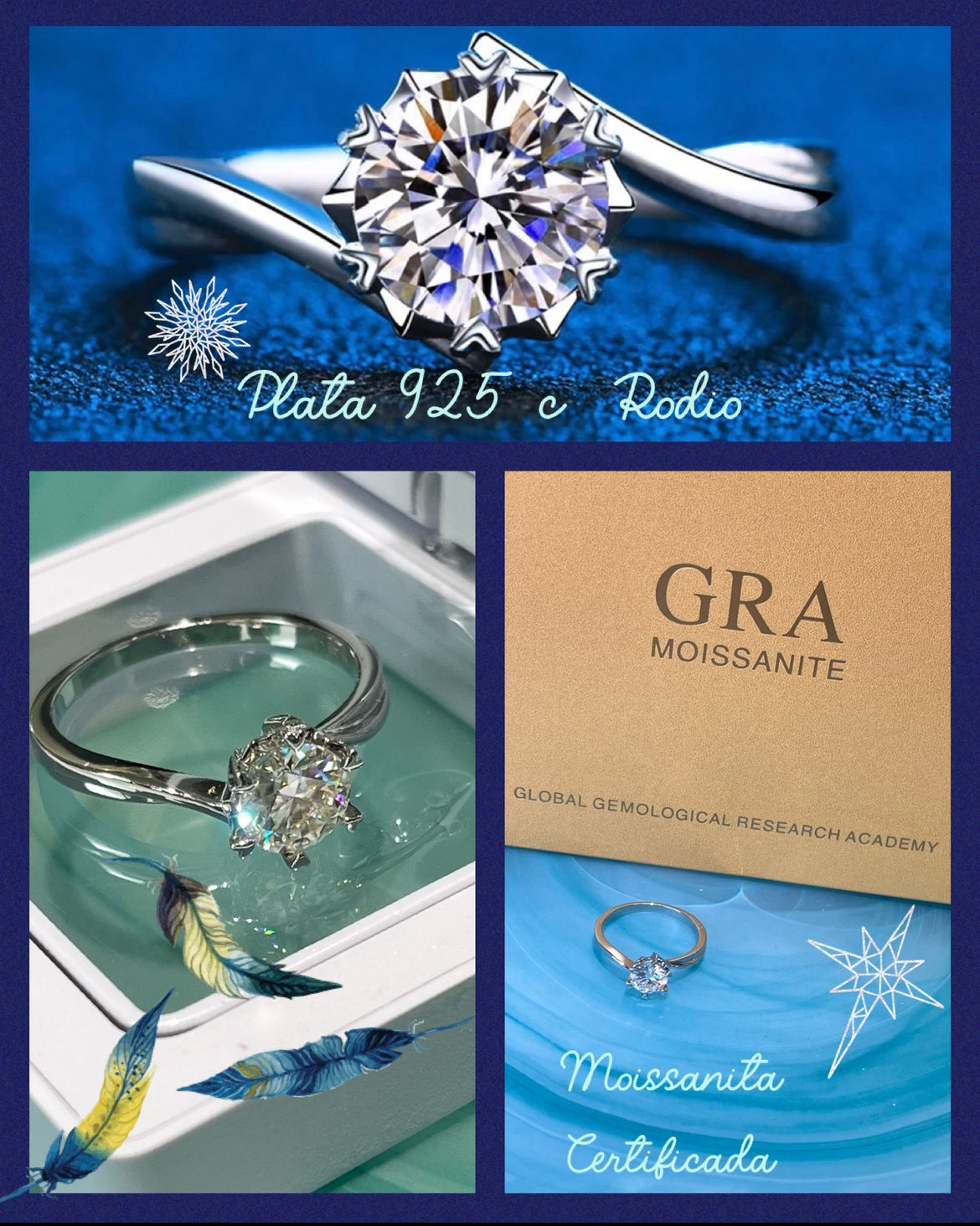 Anillo de Plata 925 con Moissanita