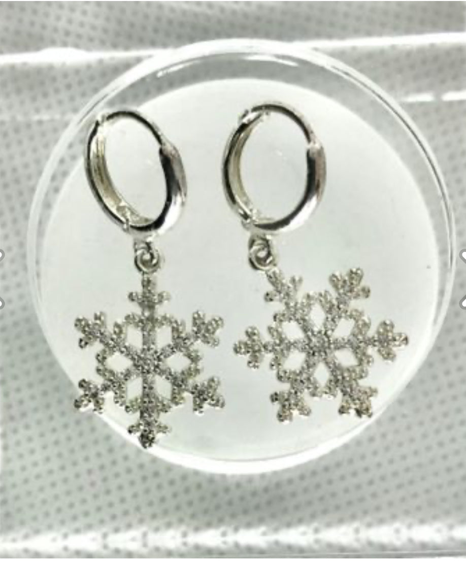 Juego de Plata 925 con Zirconias modelo Copo De Nieve