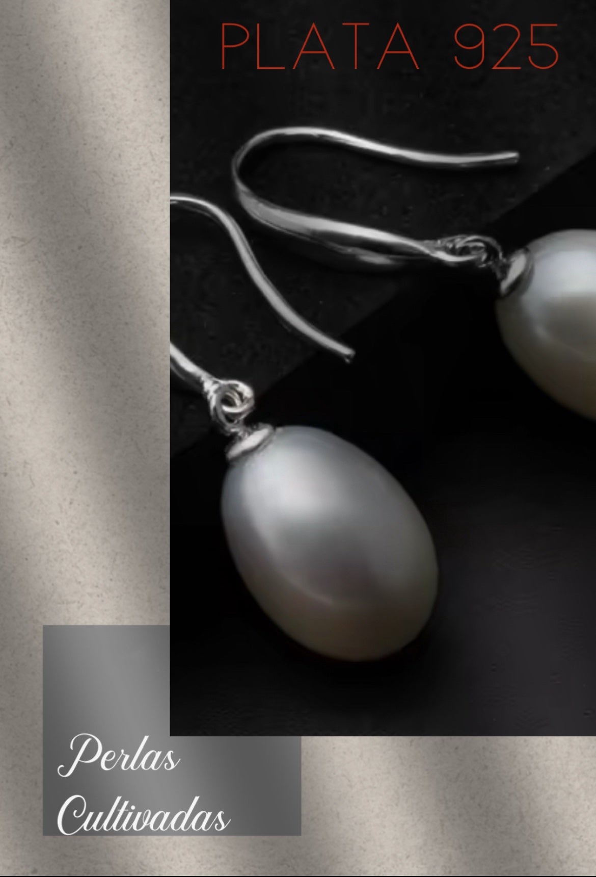 Aretes de Plata 925 con Perlas Cultivadas color Blanco