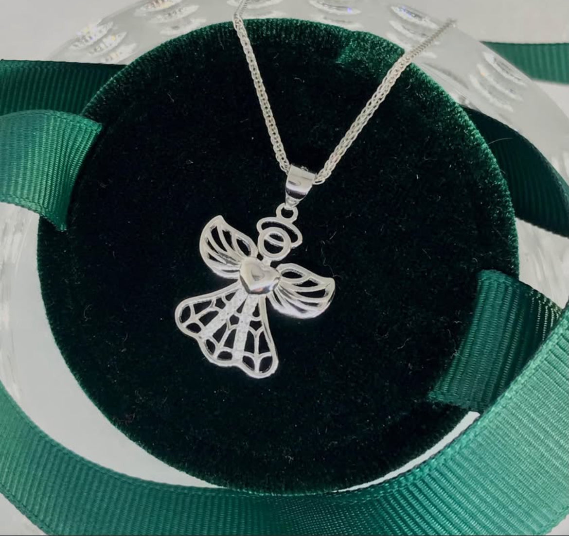 Dije y Cadena de Plata 925 modelo Ángel