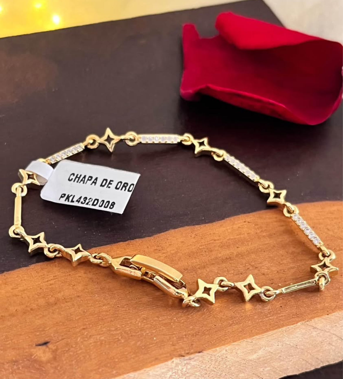 Pulsera en Chapa de Oro 18k con Zirconias