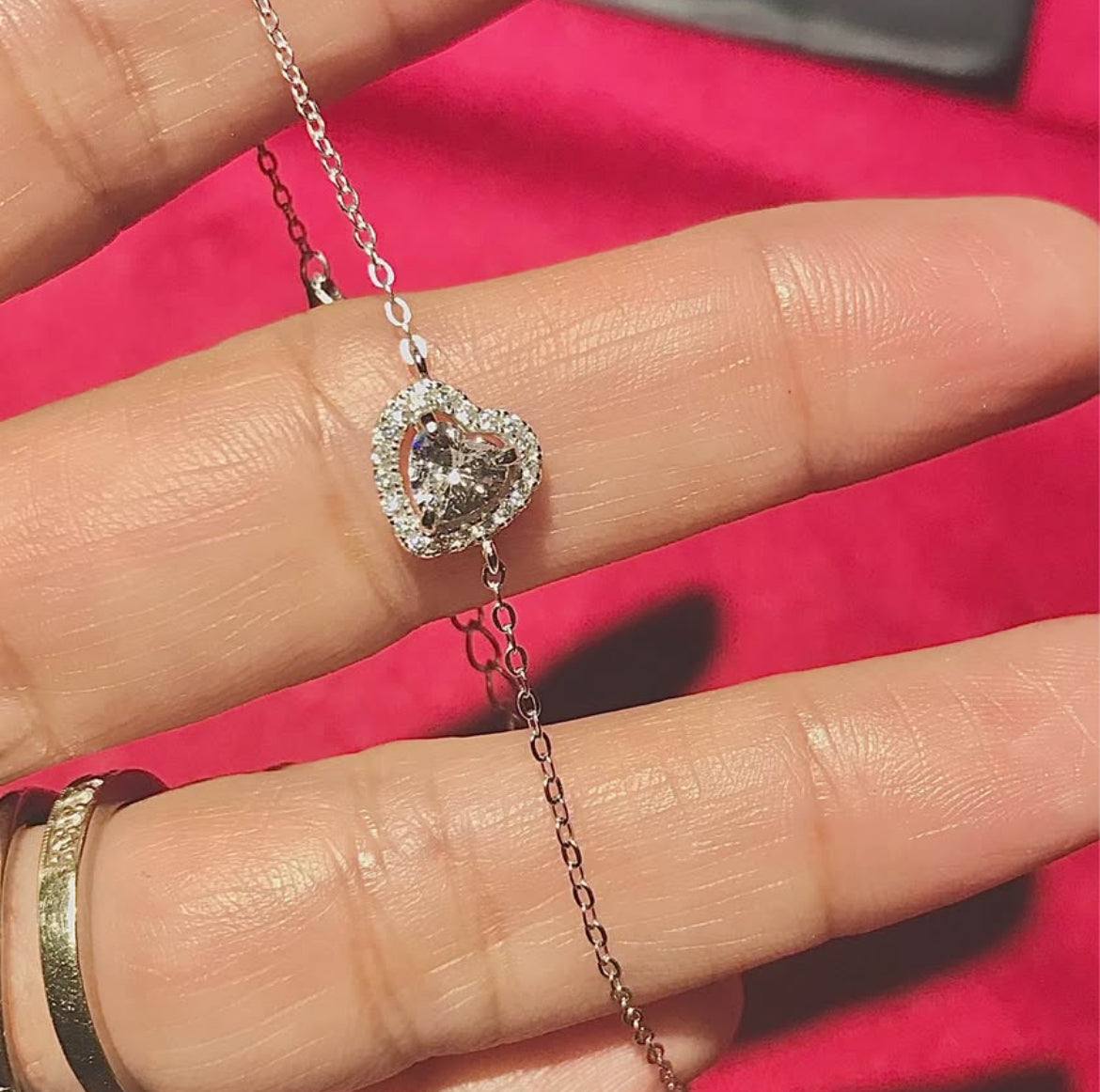 Pulsera de Plata 925 con Zirconias, modelo Corazón