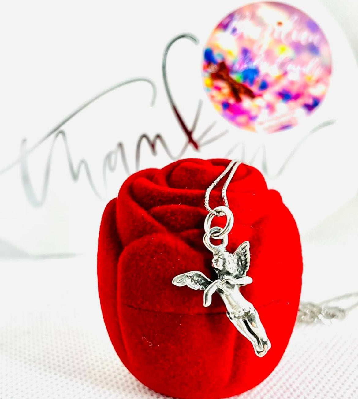 Dije y Cadena de Plata 925 modelo Ángel