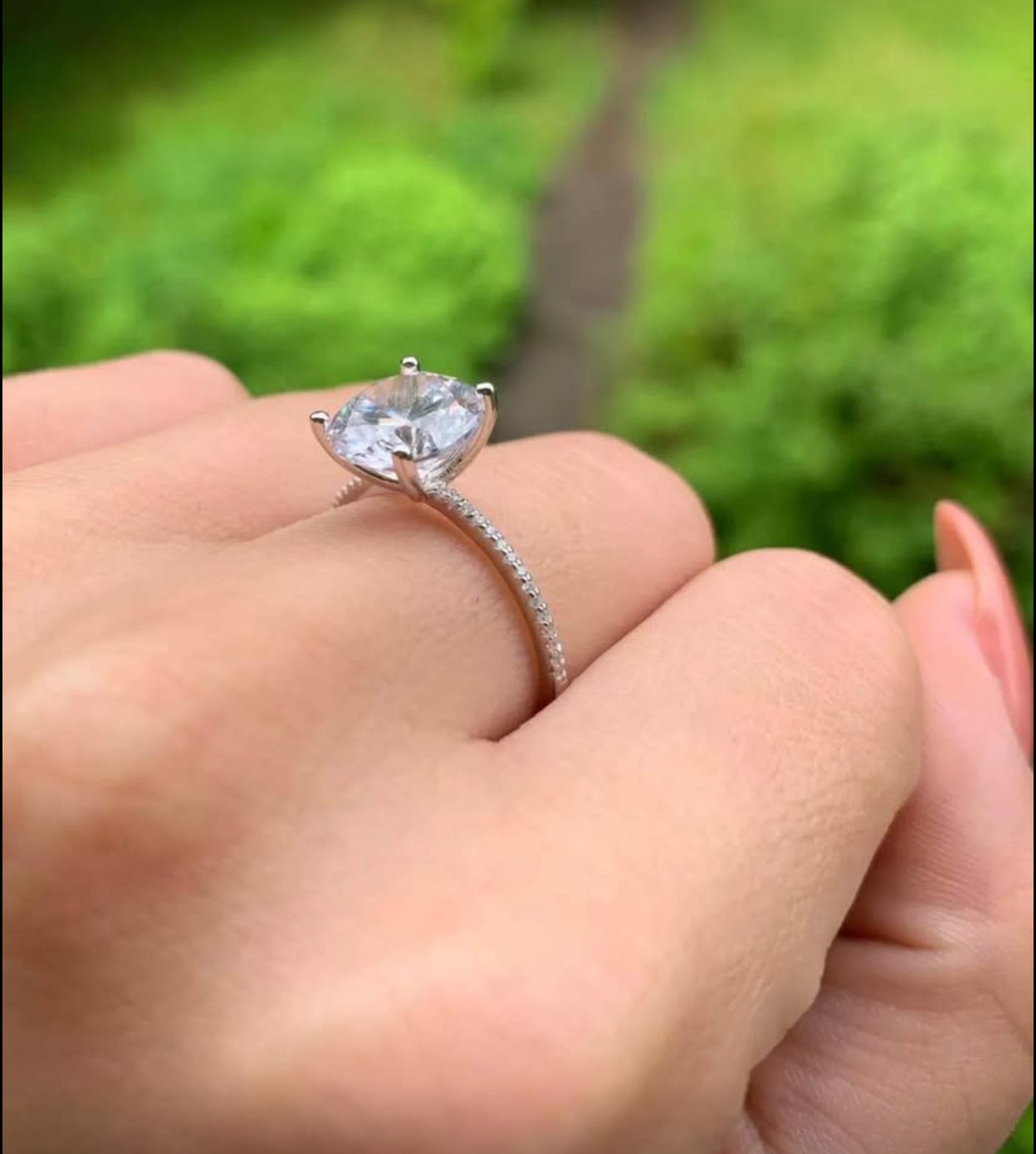 Anillo Solitario de Plata 925 con Circonitas