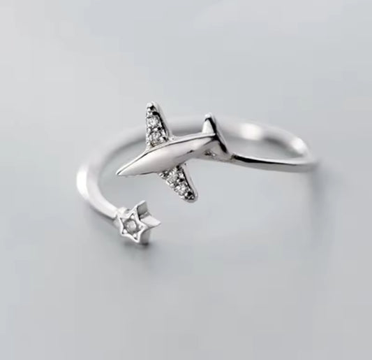Anillo de Plata 925 con Zirconias modelo Viajero, Ajustable