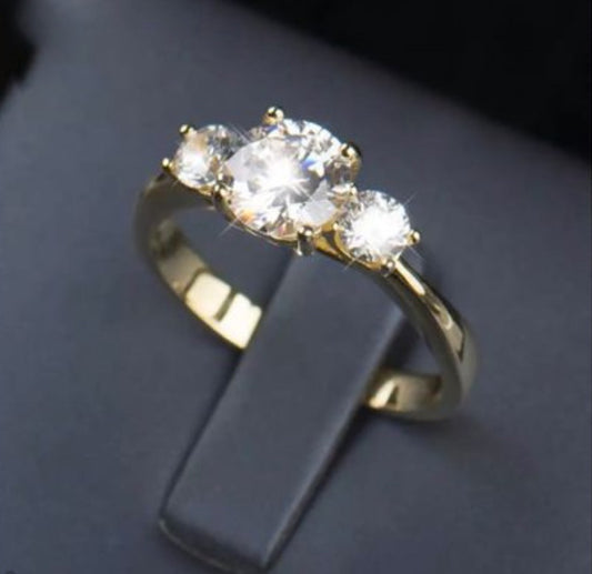 Anillo de Plata 925, Bañado en Oro de 14k