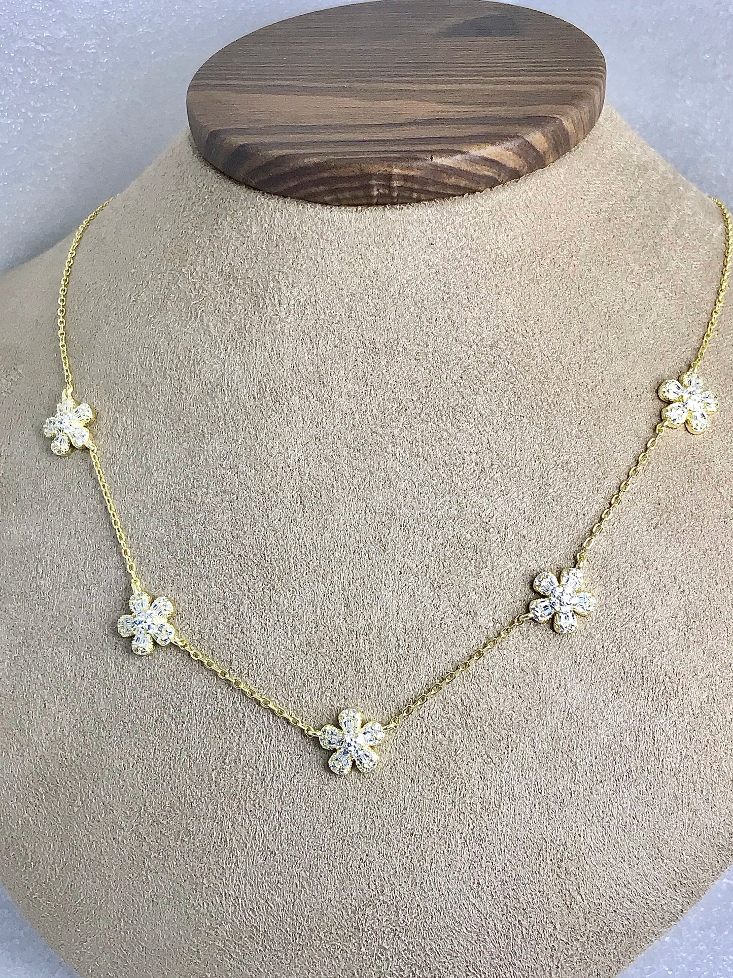 Collar de Plata 925 Bañado en Oro 14k con Zirconias