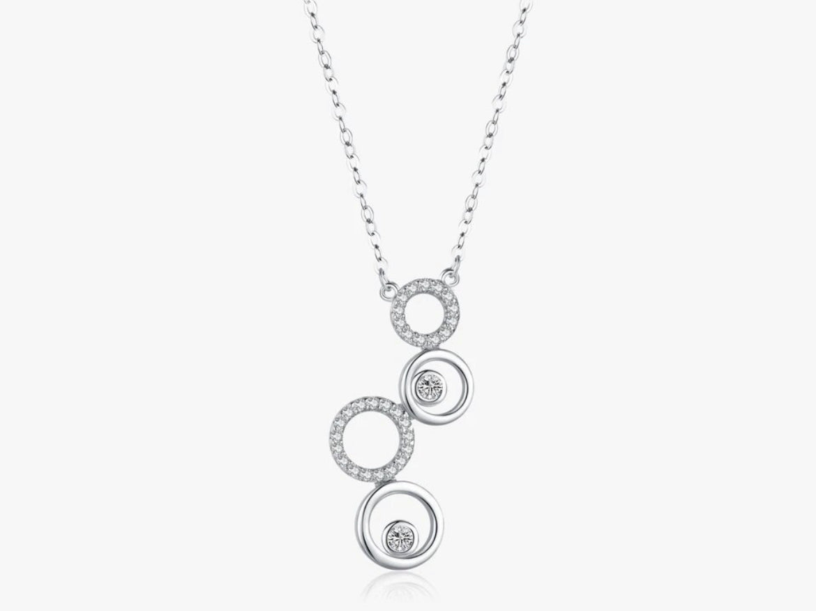 Dije y Cadena de Plata 925, modelo Geométrico