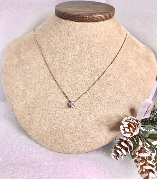 Cadena de Plata 925 bañada con Oro Rosa y Zirconia