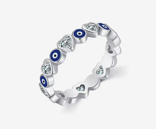 Churumbela de Plata 925, con Ojo Turco, modelo Corazón