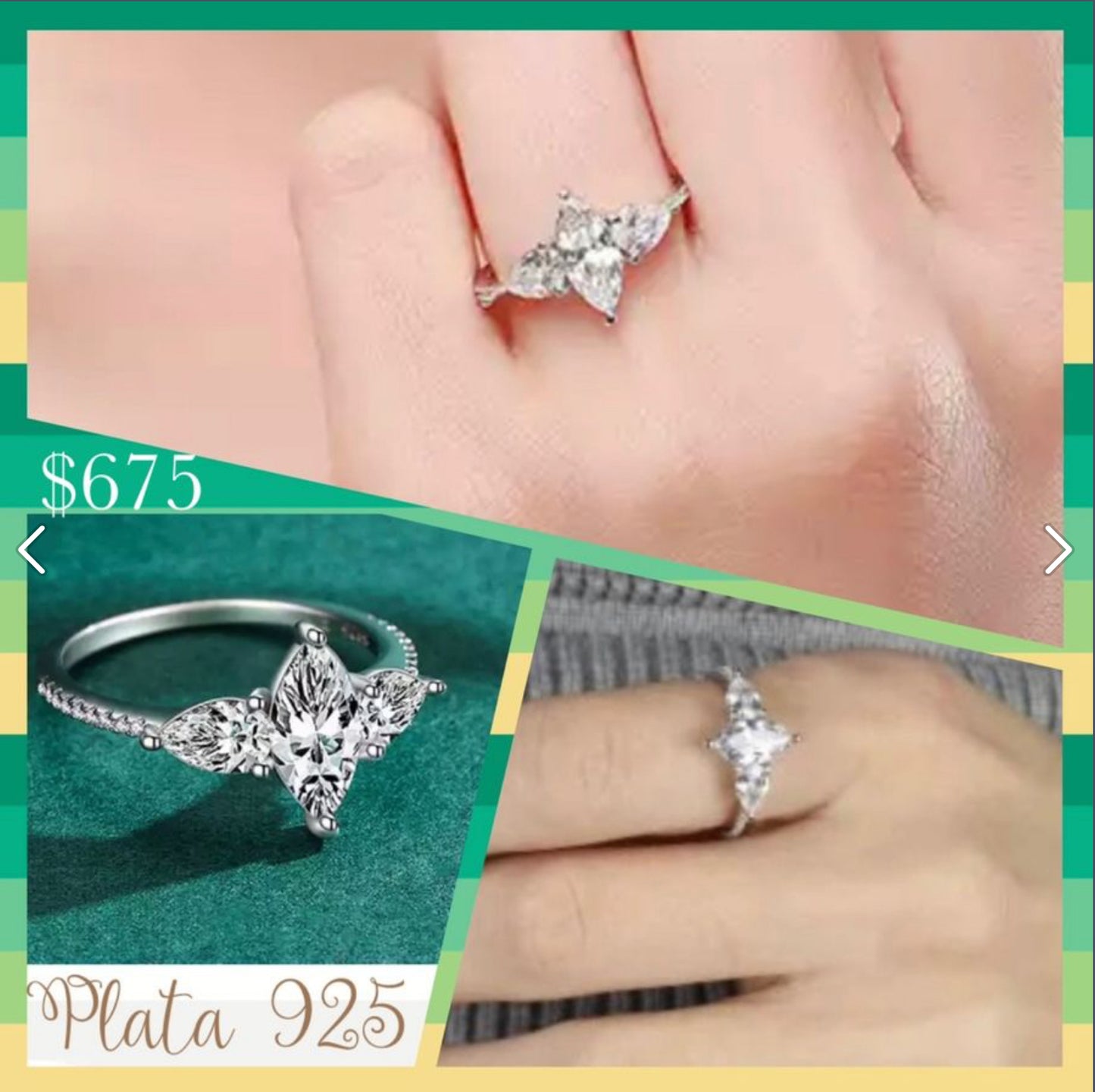 Anillo de Plata 925 con Zirconias