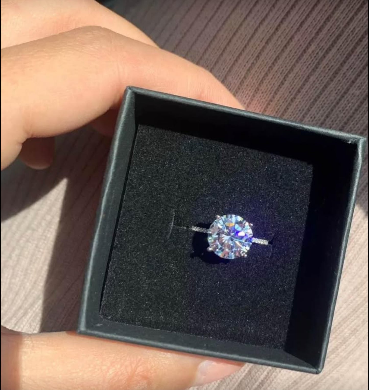 Anillo Solitario de Plata 925 con Circonitas