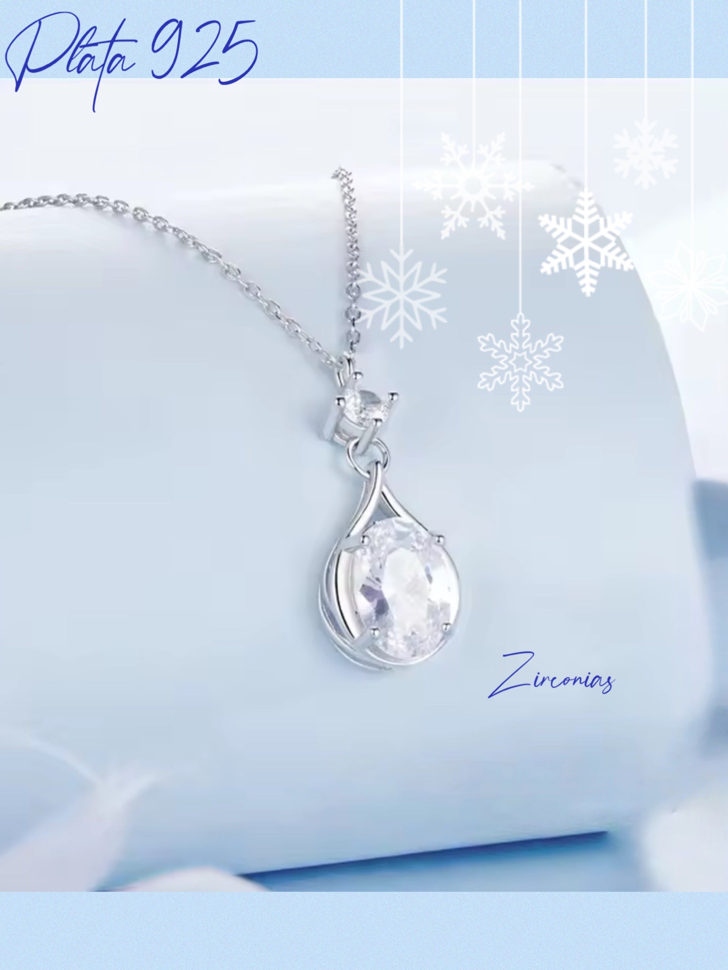 Collar de Plata 925 bañado en Oro 18k con Zirconias