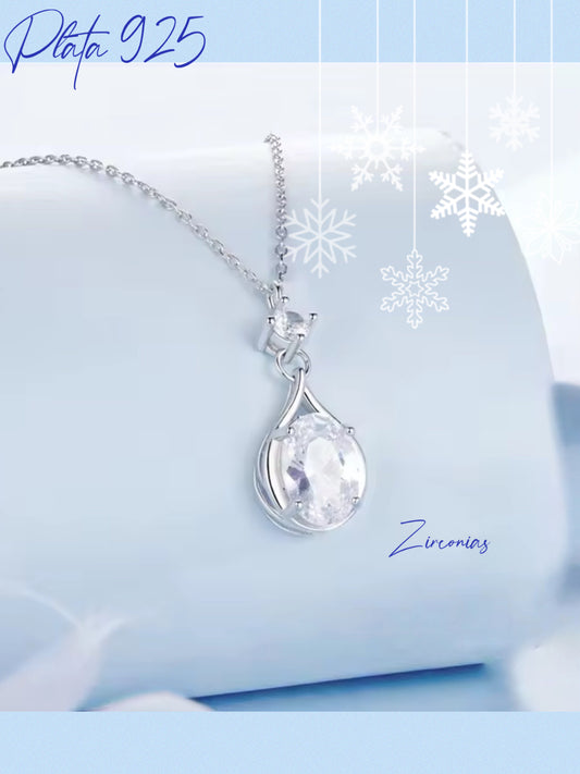 Collar de Plata 925 bañado en Oro 18k con Zirconias