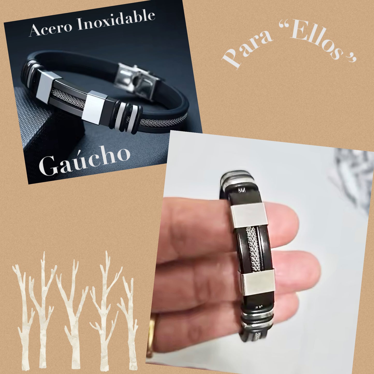 Pulsera Masculina de Gaucho con Acero Inoxidable