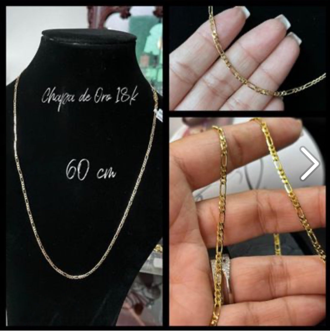 Cadena de Chapa de Oro 18k tipo Cartier