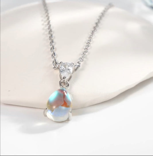 Collar de Plata 925 con Piedra Luna y Zirconias