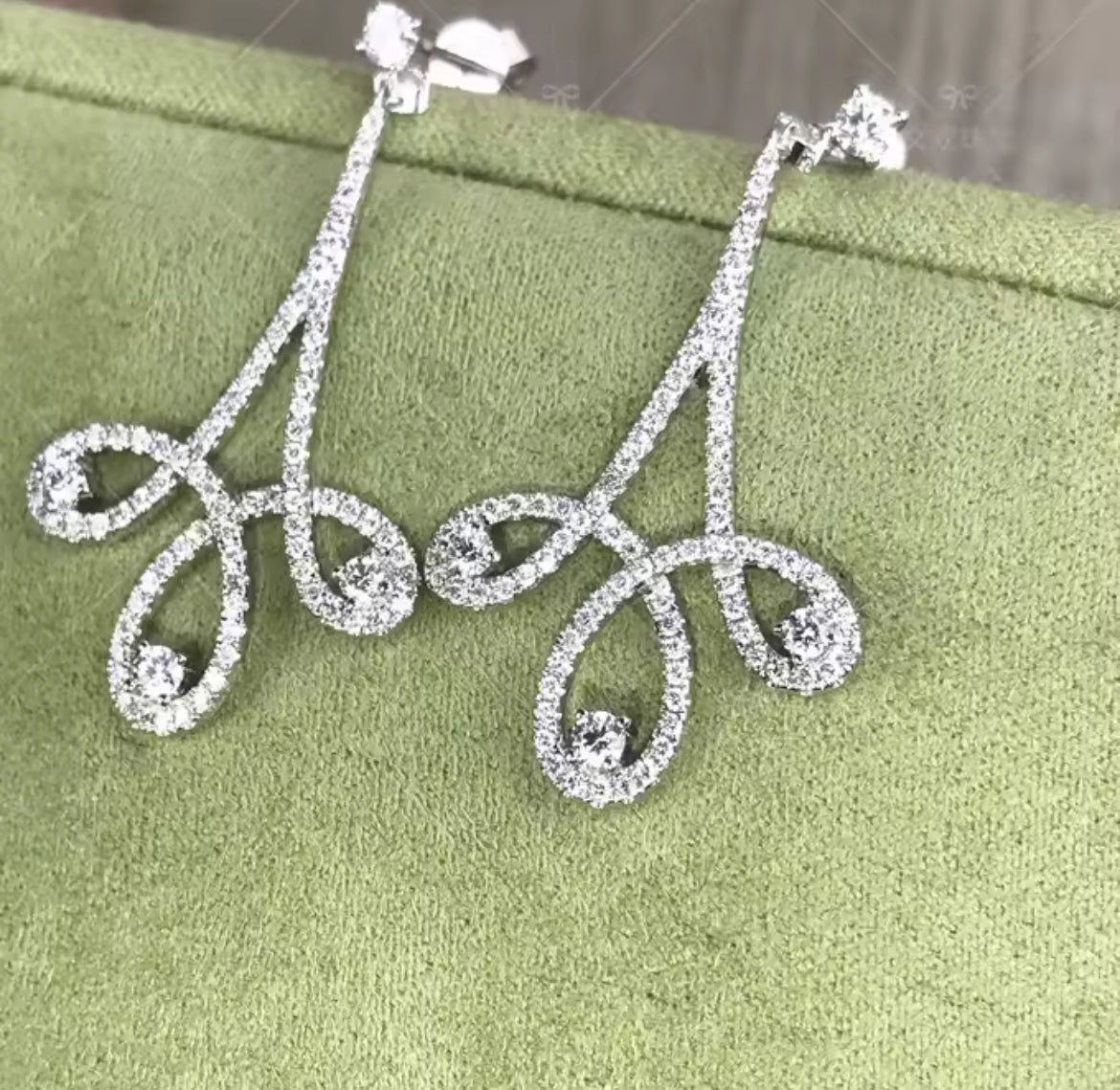 Aretes Colgantes de Plata 925 con Zirconias