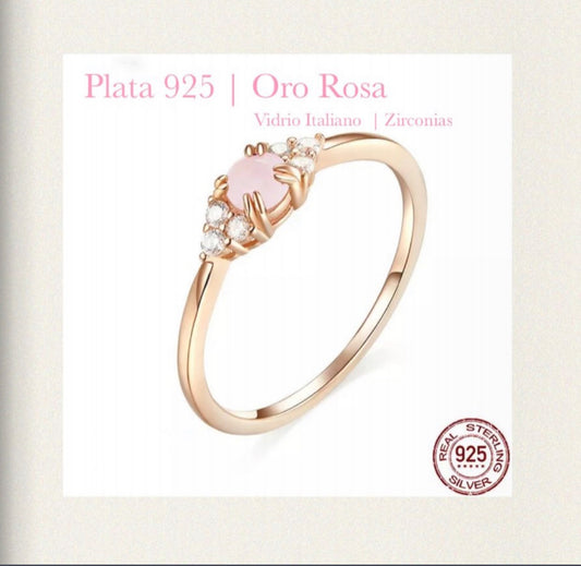 Anillo de Plata 925, bañado con Oro Rosa