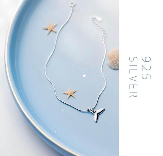Dije y Pulsera de Plata 925, modelo Aleta de Sirena