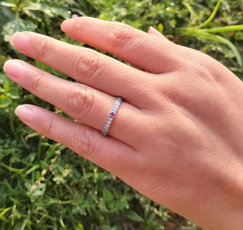 Churumbela de Plata 925, con Zirconias, modelo Corazón