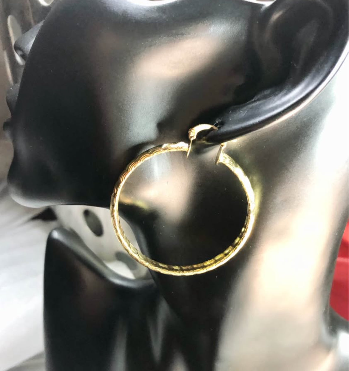 Arracadas en Chapa de Oro 18k medida 40 mm