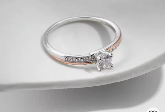 Anillo de Plata 925 con Oro Rosa