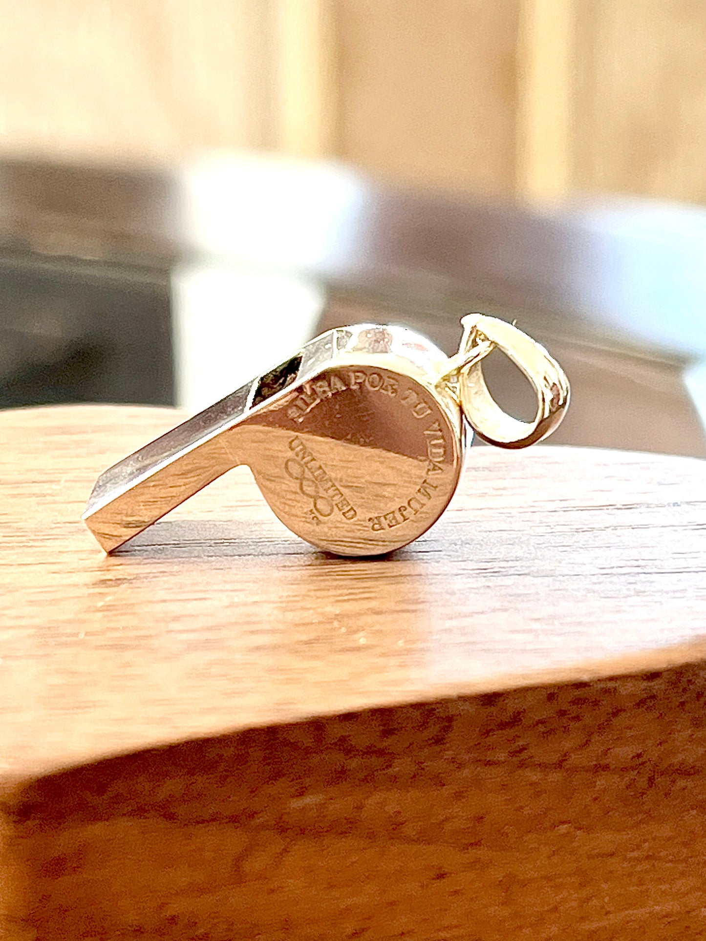 Silbato 100% FUNCIONAL, de Plata 925, Proteccion para Mujer
