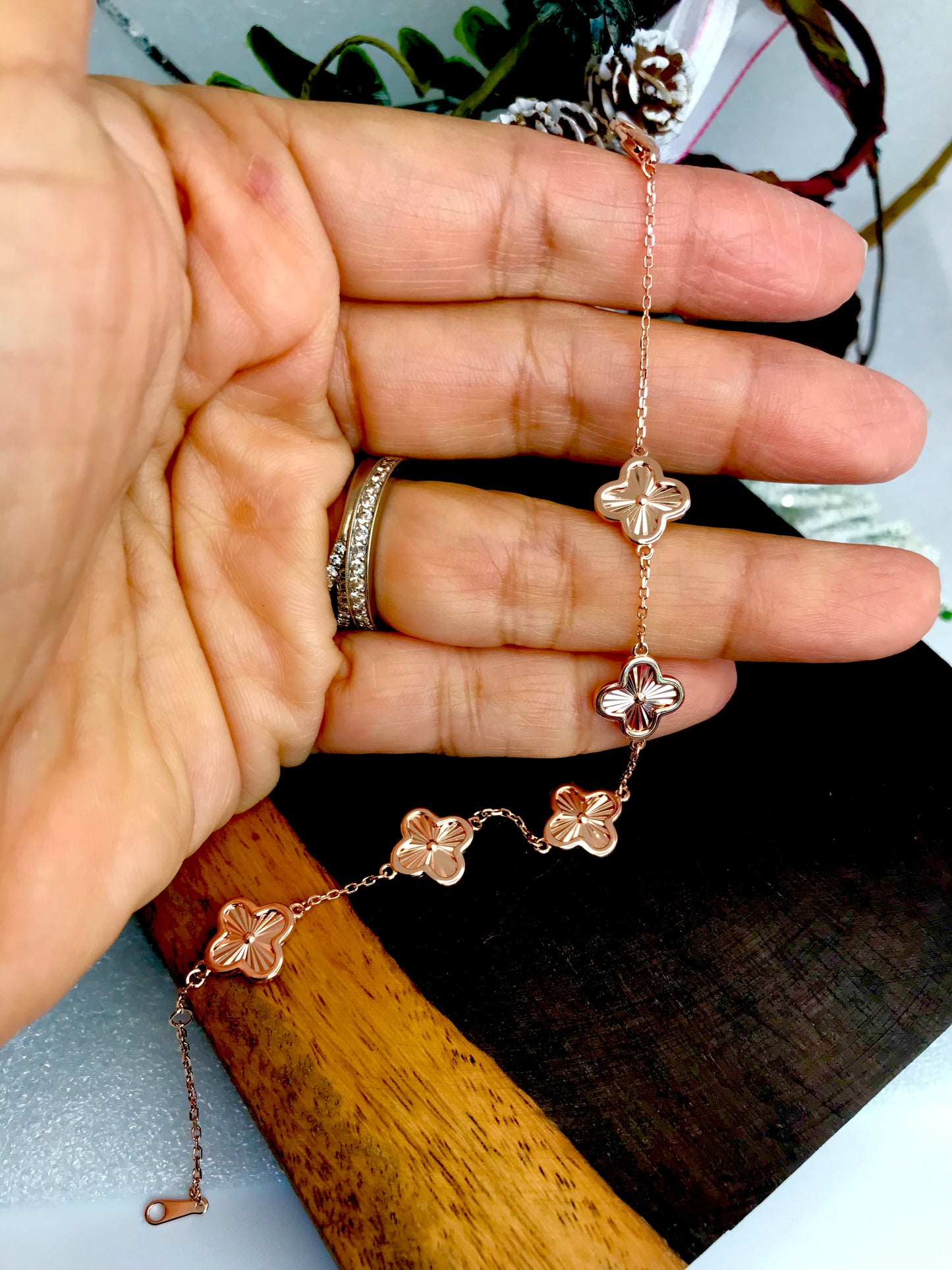 Pulsera de Plata 925 Bañada en Oro Rosa