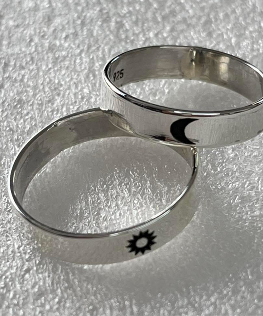 Juego de Anillos de Plata 925 para Pareja