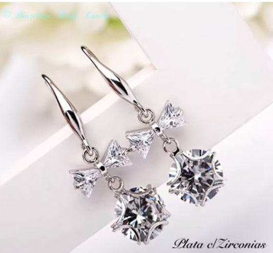 Aretes de Plata 925 con Zirconias