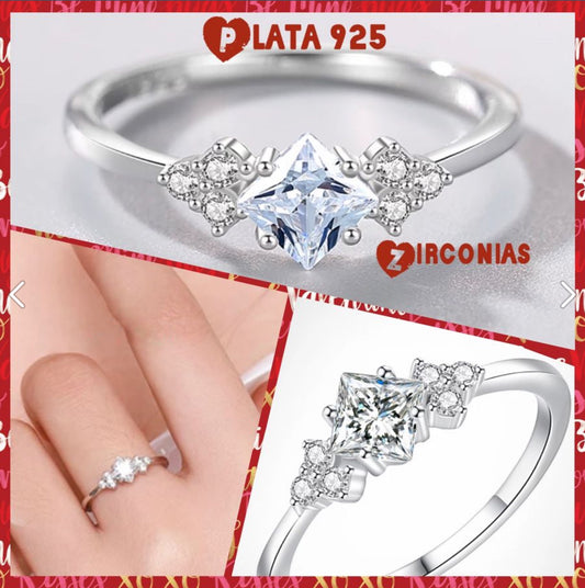 Anillo de Plata 925 con Zirconias