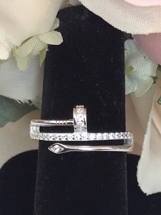 Anillo de Plata 925 con Zirconias tipo Cartier