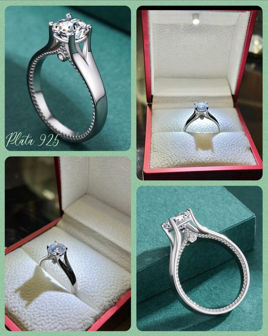 Anillo de Plata 925 con Zirconias