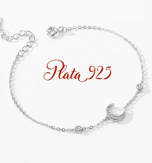Pulsera de Plata 925 con Zirconias modelo Media Luna