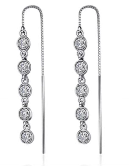 Aretes de Plata 925 con Zirconias modelo Violadores