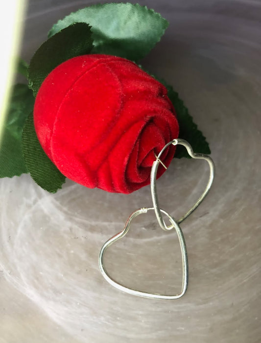 Arracadas de Plata 925 modelo Corazón tamaño Pequeño