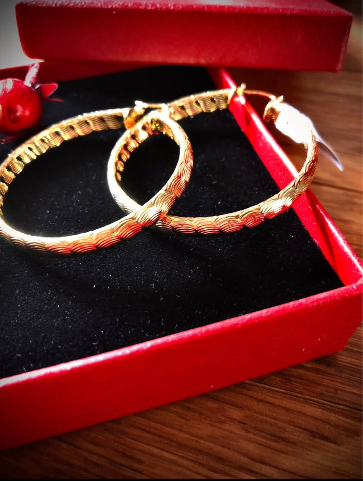 Arracadas en Chapa de Oro 18k medida 40 mm