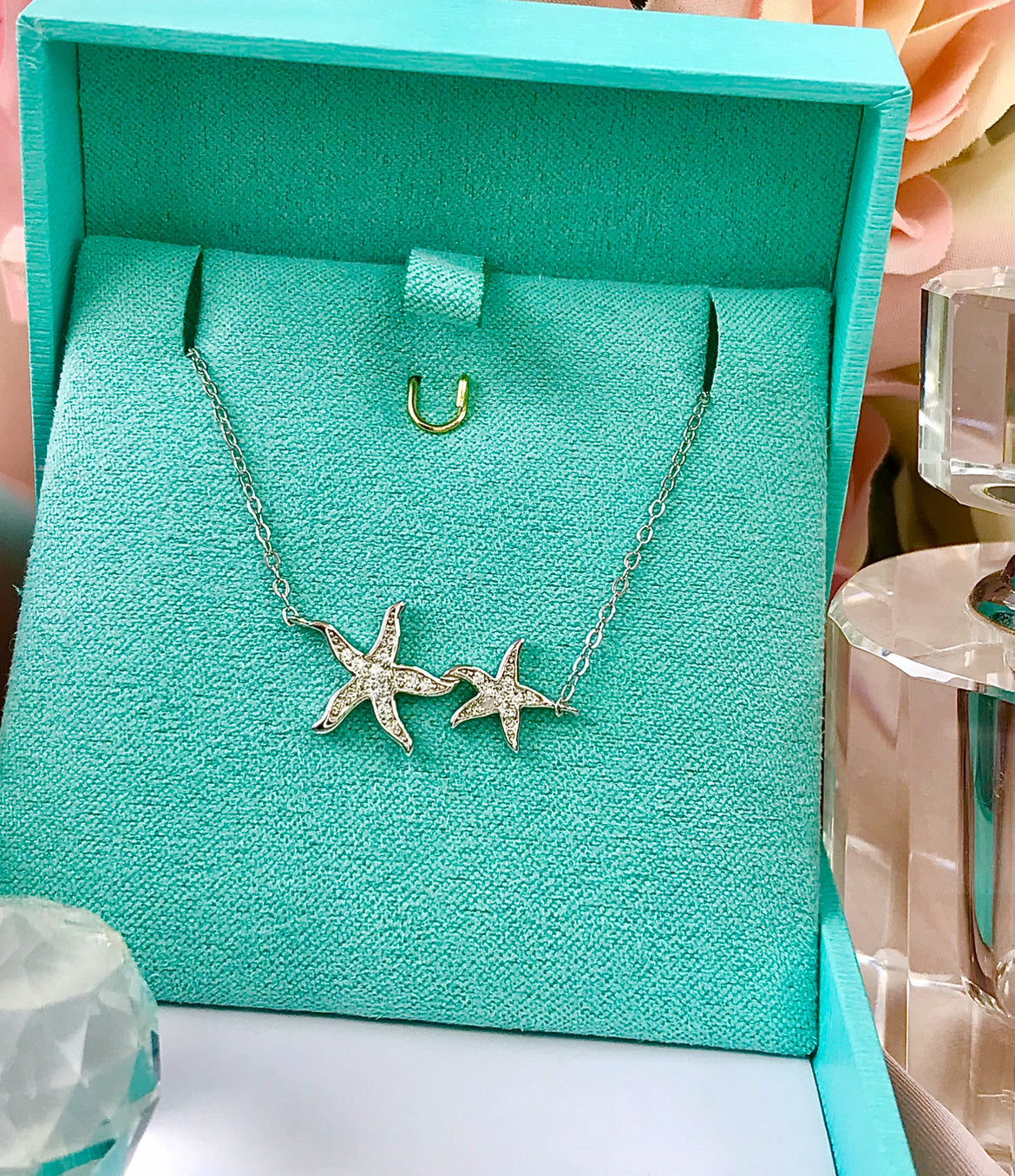 Collar de Plata 925 y Zirconias con Estrellas de Mar