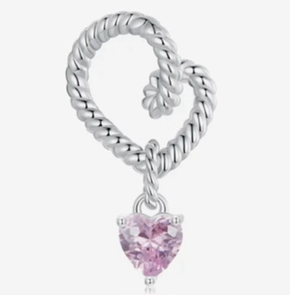 Dije y Cadena de Plata 925 con Corazón Asimétrico