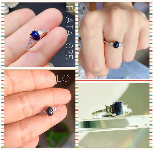 Anillo de Plata 925 con Opalo Natural