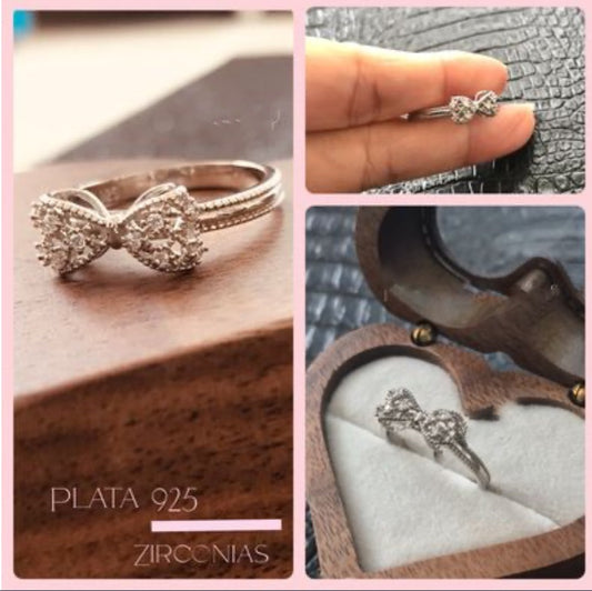 Anillo de Plata 925 con Zirconias modelo Moño