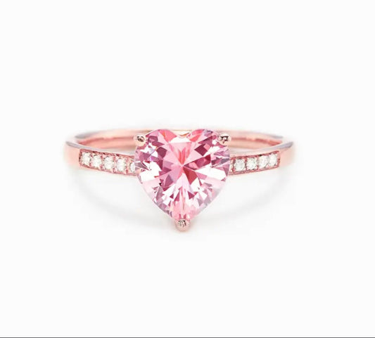 Anillo de Plata 925 bañada en Oro Rosa modelo Corazón