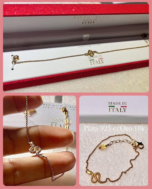 Pulsera de Plata 925 Italiana bañada en Oro 18k